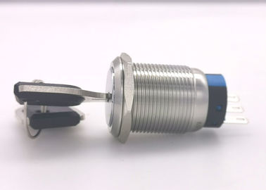 19-milimetrowy przełącznik wandaloodporny, 2-pozycyjny kluczowy przełącznik obrotowy o stopniu ochrony IP67