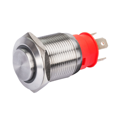 Przełącznik wciskany o wysokości 19 mm Podświetlany diodami LED ze stali nierdzewnej 20A 24 V Pyłoszczelny