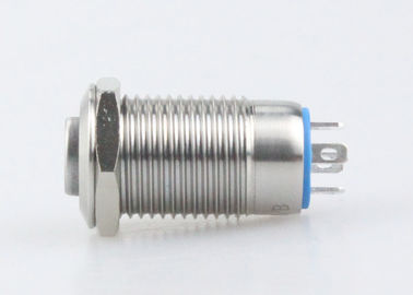 12-milimetrowy metalowy przełącznik wciskany 12V 36V, podświetlany chwilowy przełącznik wciskany