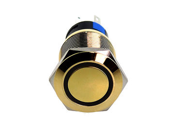 Pozłacany mosiężny przełącznik przyciskowy Podświetlany płaski okrągły łeb Łatwy montaż
