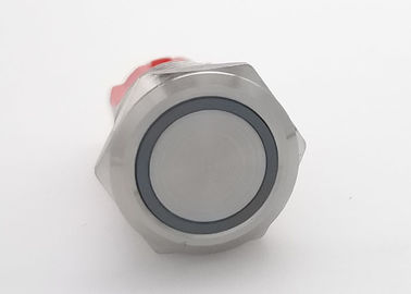 16mm 10A Wysokoprądowe przełączniki przyciskowe 1NO Pierścień Symbol LED Chromowany mosiądz