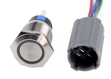 Przełącznik wciskany ze stali nierdzewnej z wandalizmem z wtyczką do wiązki przewodów 12V 24V LED Podświetlana fabryka
